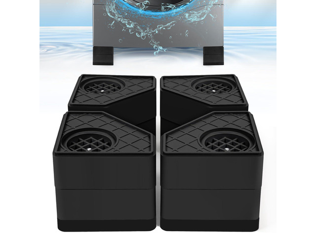 4Pcs Anti Vibration Pads for Washing Machine, Stops Washer Dryer Moving, Prevents Noise, Vibration Transfer, Antivibration Stabilizer Support Feet...