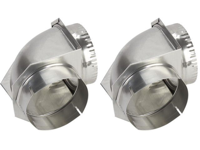 4396006RW Genuine OEM Dryer Vent Elbow Connector, 90-Degree Close-Turn, 4-Inch Aluminum Space-Saver Accessory (Pack of 2)