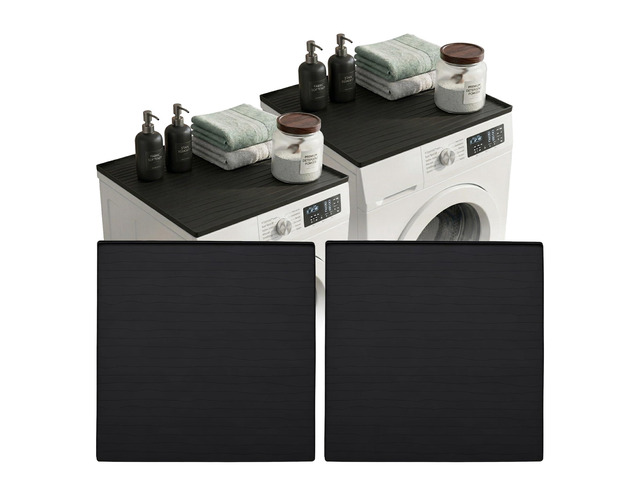 2PC Washer And Dryer Topper Protector Mat 25'x25' Washing Machine Top Cover Silicone Non-Slip Waterproof Washer and Dryer Covers For The Top...