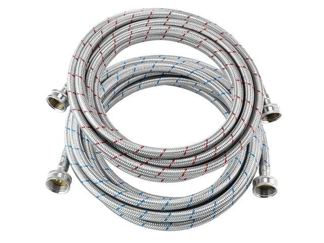 15 FT Washing Machine Hose,Long Washer Water Supply Hoses Hot And Cold Connection(2Packs),Washer Machine Hose Universal Fit for All Standard Wash...