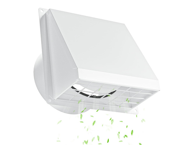 Dryer Vent Cover Outside with Removable Mesh, Wall Mount Extractor Vent with Rubber Cushioned Non-Return Flap, High Quality Iron Outside Dryer Vent...