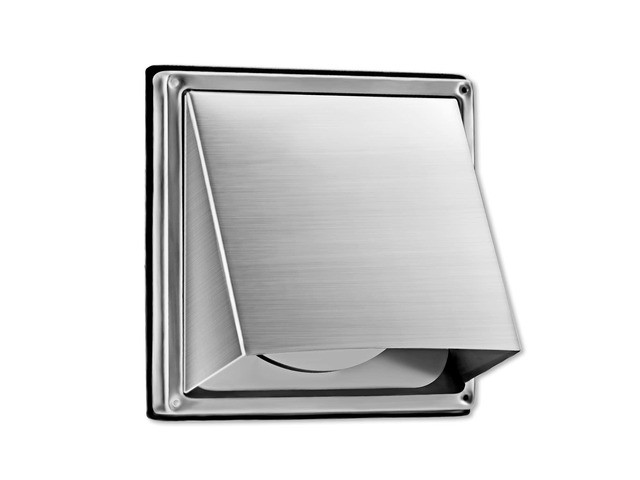 4-Inch External Extractor Wall Vent Cushioned Non Return Flap 304 Stainless Steel Cushioned Non Return Flap for Bathroom, Kitchen, Office,...