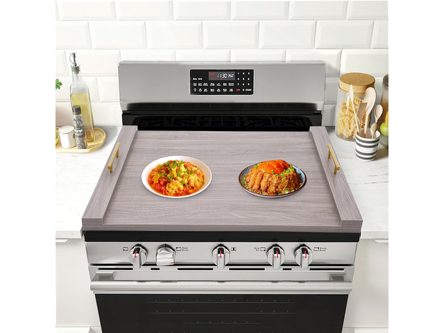 Stove Cover Board for Gas Stovetop, 30' x 22' Noodle Board Stovetop Cover with Handles, Sink Wood Block Covers for Electric & Gas Stove, Farmhouse...