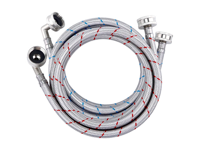Washer Hose 6ft,Stainless Steel Washing Machine Hose 6 Foot with 90 Degree Elbows 2 Packs Braided Premium Washer Hoses Supply Lines-Hot and Cold...