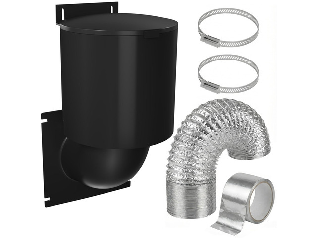 Dryer Vent Kit (Black) 4 Inch Exterior Dryer Vent Cover with 3FT Vent Hose, 2 Hose Clamps, Tape & Screws Energy Saving & Pest Resistant