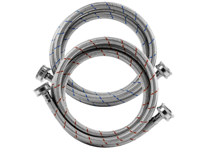 Washing Machine Hoses,Stainless Steel Washing Machine Hose 4ft -2 Packs Braided Premium Washer Hoses Supply Lines-washer hoses 4ft Hot and Cold...