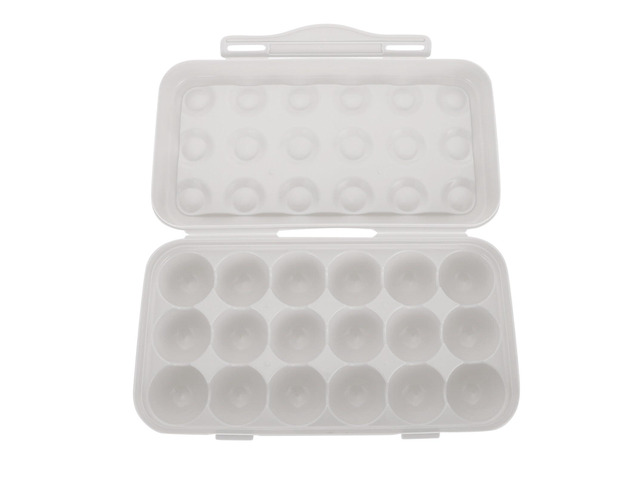 Egg Container for Refrigerator Plastic Egg Holder with Attached Lid Grid Design Tray for 18 Eggs Storage Case for Organized Fridge Use 11.81 X 5.90...