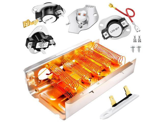 NED4655EW1 Heating Element Fit for Amana 279838 W10724237 NED4600YQ1 Fit for Whirlpool WED4815EW1 WED4850HW0 WED5300VW0;Fit for Kenmore 70 80...