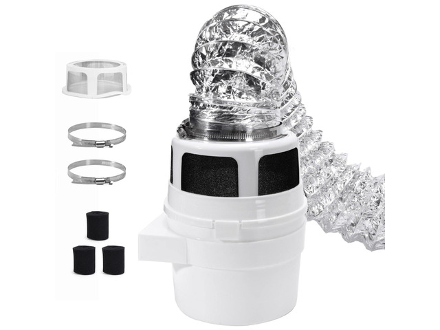 Upgraded Version - 3 in 1 Indoor Dryer Vent Kit with Silver Dryer Vent Hose - Dryer Lint Catcher Water Filter Bucket - Dryer Lint Trap for Electric...