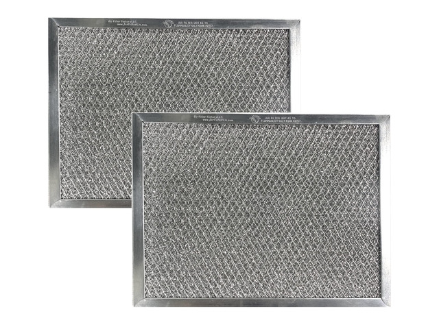 8 x 9-1/2 x 3/8 Inch Aluminum Range Hood Grease Filter - Washable Replacement 2-Pack for Stove Top Ventilation