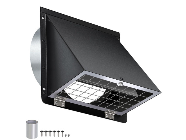 5 Inch Hooded Wall Vent with Mesh and Damper,5'' Exhaust Vent Cover,5in Dryer Vent Cover Outside Metal Wall Exhaust Duct Cap for Kitchen Range...