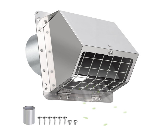 3 Inch Dryer Vent Cover Outside with Mesh and Damper,304 Stainless Steel Wall Vent Exhaust Vent Cover,3' Metal Dryer Vent Cover,Exterior Dryer Vent...