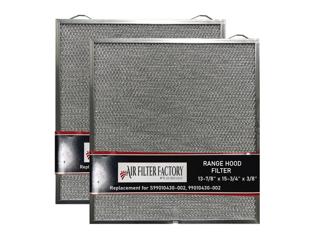 Compatible Replacement for Broan Nutone S99010430-002, 99010430-002, 4512880 Range Hood Aluminum Grease Filters 2-Pack