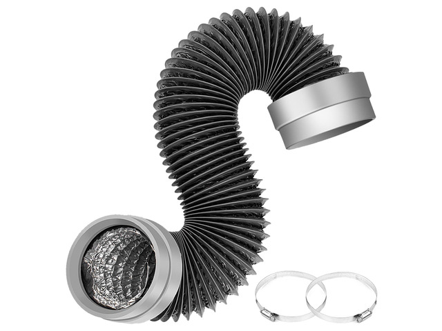 5FT Dryer Vent Hose 4 Inch, Heavy Duty Flexible Aluminum Duct Rubber Seal Connectors, Easy Install, 6-Layer Aluminum, Heat Resistant Exhaust Hose...