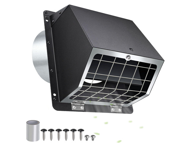 3 Inch Dryer Vent Cover Outside w/Mesh & Damper,Wall Vent Exhaust Vent Cover Exterior Metal Dryer Vent Hood Wall Mount Extractor Vent,Outdoor Dryer...