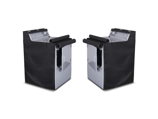2 Pack Washing Machine Cover,Waterproof Dustproof Washing Cover with Zipper,Fit for Outside Top or Front Load Washer/Dryer,27'W x 26'D x 43'H-Black