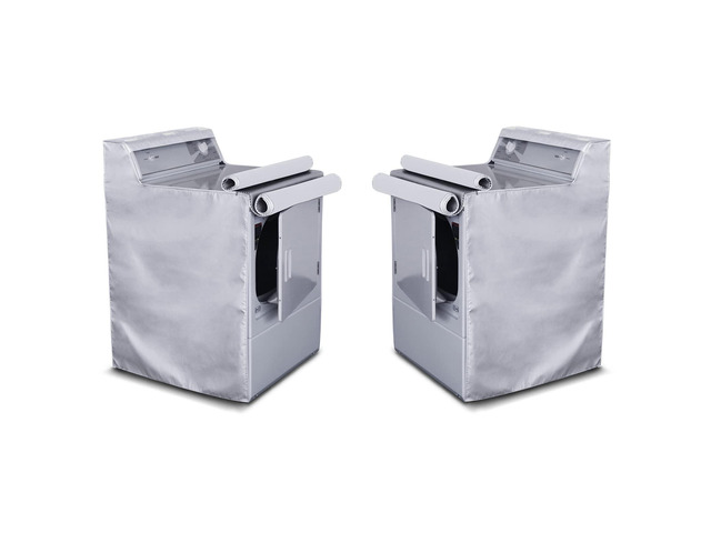 2 Pack Washing Machine Cover,Waterproof Dustproof Washing Cover with Zipper,Fit for Outside Top or Front Load Washer/Dryer,27'W x 26'D x 43'H-Sliver