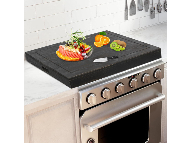 Stove Cover, Noodle Board Electric Stove Cover, Wooden Cutting Board for Rv Stove Top, Extra Countertop Space for Kitchen Stovetop (Log...