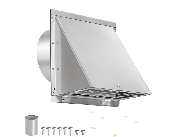 4 Inch Dryer Vent Cover Outside with Mesh with Cushioned Flap,304 Stainless Steel Wall Vent Exhaust Vent Cover,4' Outdoor Dryer Vent Cover Hood...