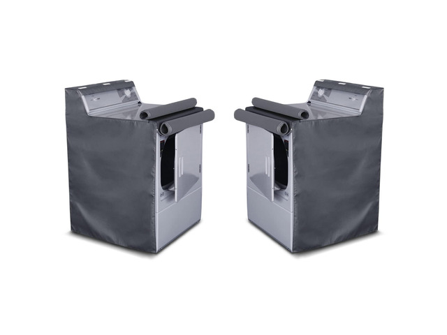 2 Pack Washing Machine Cover,Waterproof Dustproof Washing Cover with Zipper,Fit for Outside Top or Front Load Washer/Dryer,27'W x 26'D x 43'H-Grey