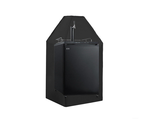 Outdoor Beer Dispenser Cover for Kegerator, 420D Oxford Dust Protector with Straps, Waterproof Shield for Single and Tap Towers, Black,...