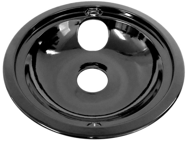 Range 8' Black Porcelain Burner Drip Bowl fits Kenmore Frigidaire 5304430150 AP3214712 318067051