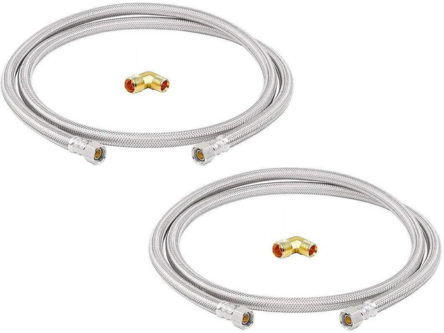 LeadFree 48-Inch Stainless Steel Dishwasher Hose for Cold/Hot Water hose connectors,3/8' Female Comp. x 3/8' Female Comp. Dishwasher Water Supply...