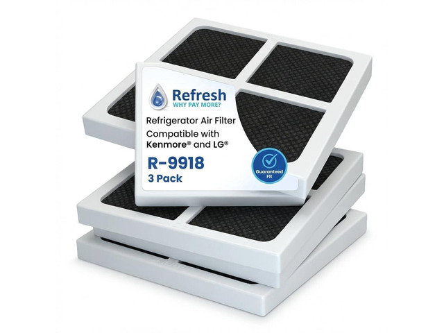 Refresh Refrigerator Air Filter Replacement for LG LT120F, 3-Pack R-9918 replaces LG LT120F, ADQ73214402, ADQ73214404, Kenmore 46-9918; fits LG...