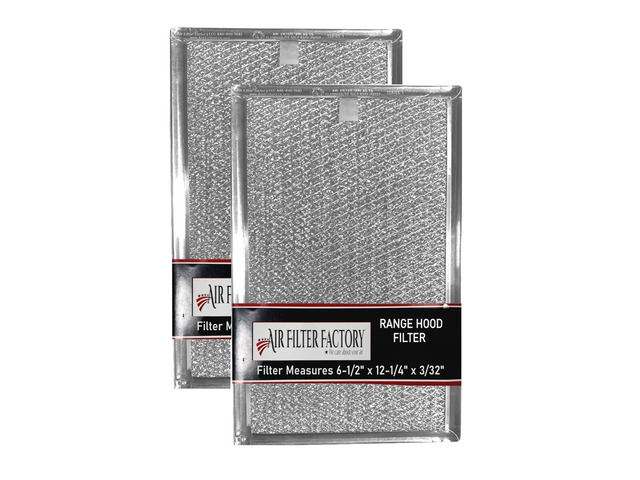 6-1/2 x 12-1/4 x 3/32 Inches Range Hood Aluminum Grease Filters 2-Pack