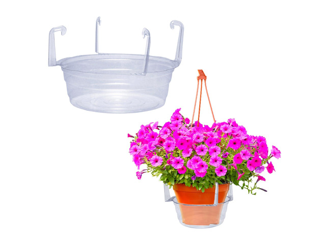 Hanging Basket Drip Pan, Clear, 12 Inch