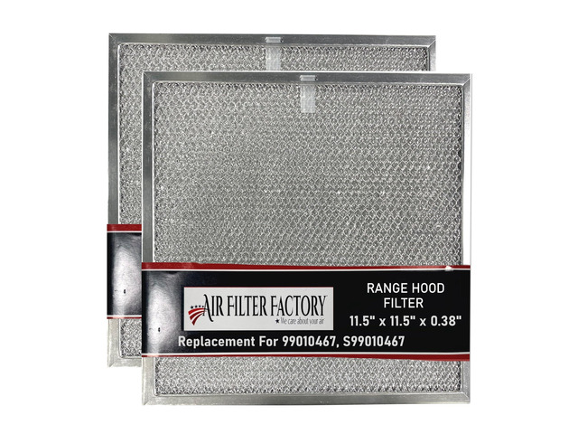 Replacement For 99010467, S99010467 Broan Nutone 11.5 x 11.5 x 0.38 Inches Aluminum Mesh Grease Range Hood Vent Filter 2-Pack