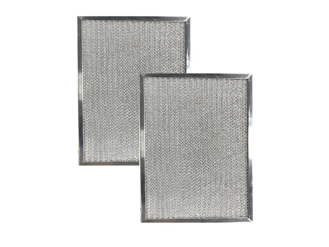 10 x 12-1/2 x 3/8 Inch Aluminum Range Hood Grease Filter - Washable Replacement 2-Pack for Stove Top Ventilation