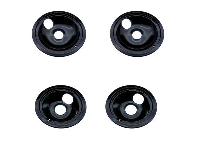 WB31M20 WB31M19 Porcelain Drip Pans for GE Hotpoint Electric Stove Black Burner Drip Pans Set of 4 Replaces WB31M0020 WB31M0019 AP2028044 Fit...