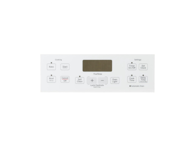 Direct Replacement for GE WB07X24623 Range Control Panel Overlay - White