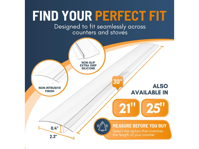 Lindas Essentials Silicone Stove Gap Covers (2 Pack), Heat Resistant Oven Gap Filler Seals Gaps Between Stovetop and Counter, Easy to Clean Stove...