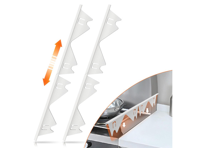 Stainless Steel Stove Gap Covers, Stove Gap Filler, White (2PCS) Range Trim Kit, Stove Gap Guards, Heat Resistant and Easy to Clean, Retractable...