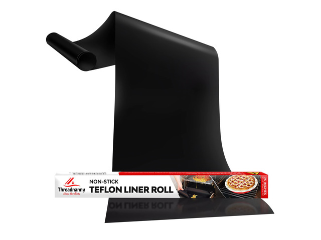 Teflon Liner Roll for Ovens, Stovetops & Grills, 75x17- Cut to Size & Shape Versatile Non-Stick Teflon Mat, Use As Oven Liner, Grill Mat,...