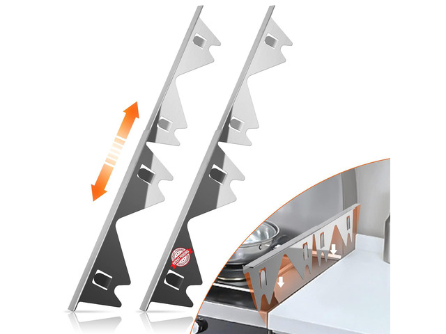 Stove Gap Covers Stainless Steel 2PCS, Stove Gap Filler, Silver Range Trim Kit, Stove Gap Guards Between Stovetop and Counter, Heat Resistant,...