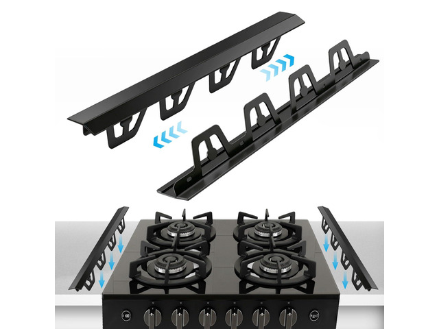 T-Shape Stove Gap Covers Stainless Steel, 2 Pack Stove Gap Filler Easy Retractable Length 13.8' to 27.5', Width 1.85' - Oven Gap Filler Stove...