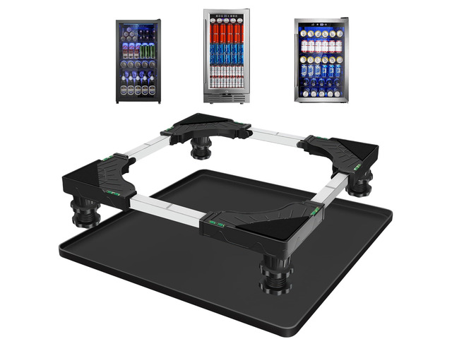Mini Fridge Stand with 23.6' x 23.6' x 0.8' Silicone Drip Tray with Raised Edge Mini Refrigerator Stand with Mat Portable Washer and Dryer Pedestal