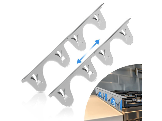 Stove Gap Covers Stainless Steel, 2 Pack, Stove Gap Filler, Stove Gap Guard, Range Trim Kit, Heat Resistant, Easy Clean, Retractable, Length 13.8...