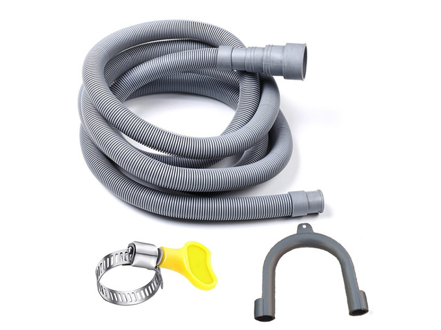 13 Feet Universal Washing Machine Drain Hose Flexible Dishwasher Drain Hose Extension Kits Corrugated Washer Hose w/ 1 Adapter 4 Clamps 1 U-Bend...