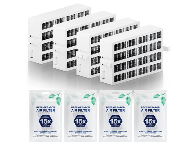 4 Pack W10311524 AIR1 Refrigerator Air Filter Replacement for Whirlpool Compatible with Whirlpool Kenmore Refrigerator, Fresh Flow Refrigerator...