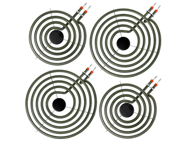 4 Pack MP22YA Electric Range Burner Element Unit Set - 2 pcs MP15YA 6' and 2 pcs MP21YA 8' Replacement for Hardwick & Kenmore & Maytag & Norge &...