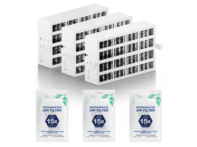 3 Pack W10311524 AIR1 Refrigerator Air Filter Replacement for Whirlpool Compatible with Whirlpool Kenmore Refrigerator, Fresh Flow Refrigerator...