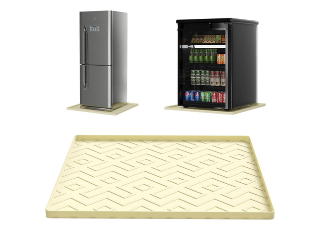 Mini Fridge Silicone Mat - 23.6'x23.6'x0.47' Non-Slip, Spill-Proof Drip Tray Ideal for Refrigerators, Washing Machines, Dryers, Wine Coolers &...