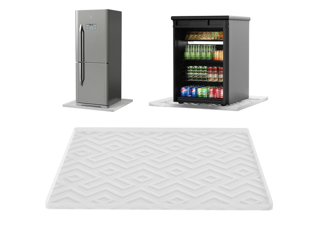 Mini Fridge Silicone Mat - 23.6'x23.6'x0.47' Non-Slip, Spill-Proof, Drip Prevention Ideal for Refrigerators, Washing Machines, Dryers, Wine...