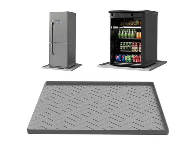Mini Fridge Silicone Mat 23.6'x23.6'x0.47' - Non-Slip, Spill-Proof, Drip Prevention Ideal for Refrigerators, Washing Machines, Dryers, Wine...