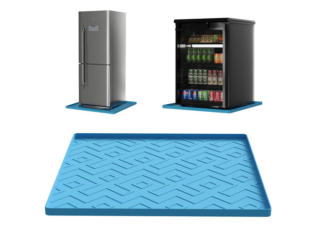Silicone Mini Fridge Mat 19.7'x19.7' Non-Slip, Waterproof Drip Tray for Refrigerators, Washing Machines, Dryers, Dishwashers & Wine Coolers