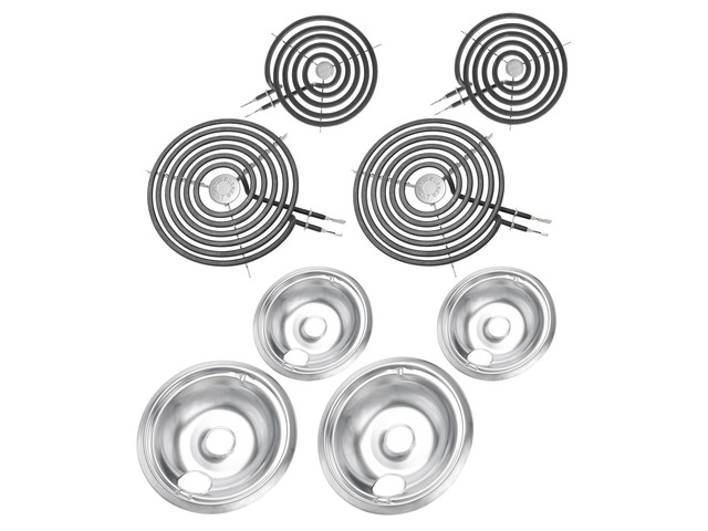GE Drip Pans and Stove Burner Element Unit Set, Perfectly Fit WB30M1 & WB30M2 -Replacement for GE Hotpoint Stove Top